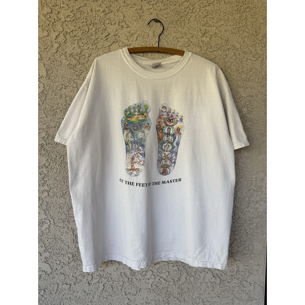 VTG Y2K At The Feet of the Master Art Book Promo Religion God T-Shirt XL